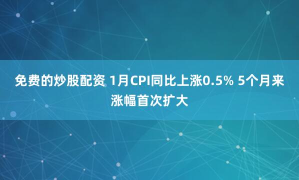 免费的炒股配资 1月CPI同比上涨0.5% 5个月来涨幅首次扩大