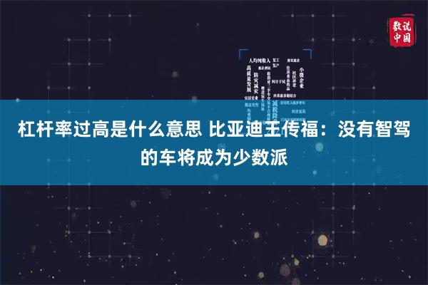 杠杆率过高是什么意思 比亚迪王传福：没有智驾的车将成为少数派