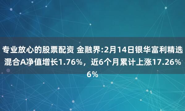 专业放心的股票配资 金融界:2月14日银华富利精选混合A净值增长1.76%，近6个月累计上涨17.26%